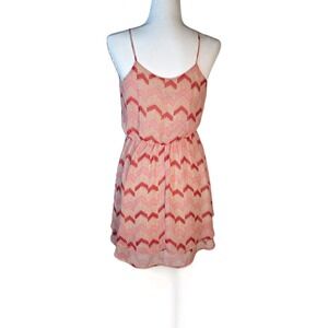 Method Dress Women Medium Orange Mini Chevron‎ Sleeveless